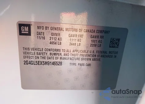 2017 Buick Regal Turbo Sport Touring from USA, damaged, VIN 2G4GL5EX5H9146528